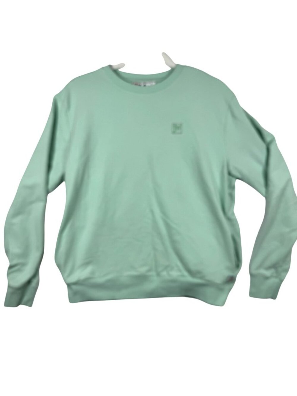 Fila Mint Green Crewneck Pullover Sweatshirt With Subtle Logo Size M